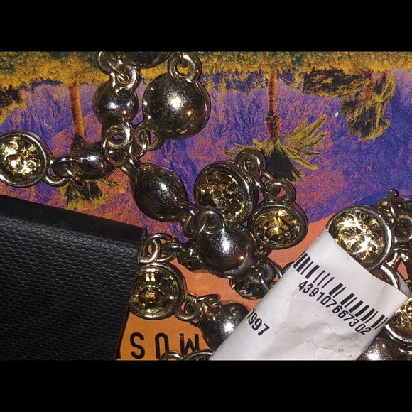 18” gold coated chain with pink stone insets - Picture 3 of 6